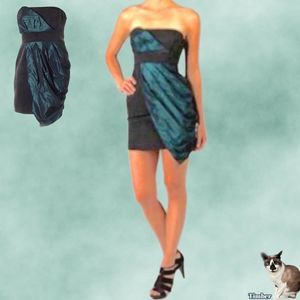 NWT $148 BCBGeneration | Aquamist | Strapless | Party Dress | Green & Black